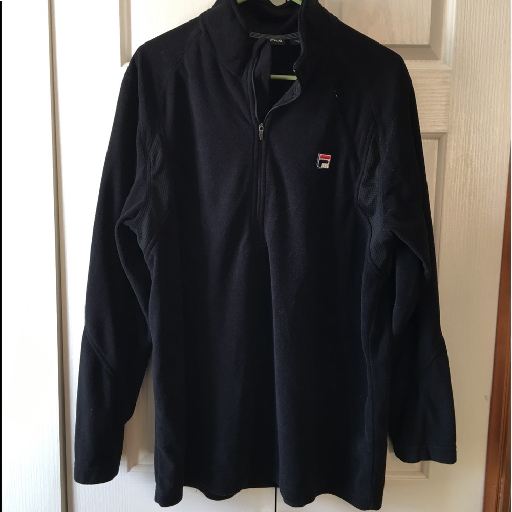 Fila Black zip up sweater w/chest pocket. LG